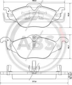 Комплект тормозных колодок A.B.S. 37065