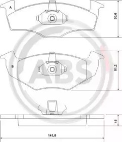 Комплект тормозных колодок A.B.S. 37092