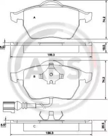 Комплект тормозных колодок A.B.S. 37133