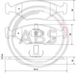 Комплект тормозных колодок A.B.S. 37170