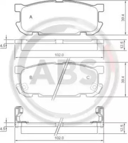 Комплект тормозных колодок A.B.S. 37190