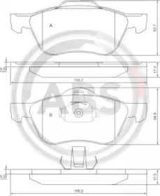 Комплект тормозных колодок A.B.S. 37210