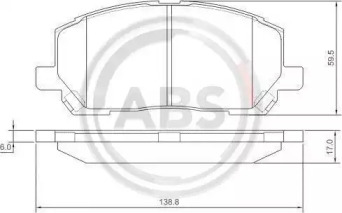 Комплект тормозных колодок A.B.S. 37260