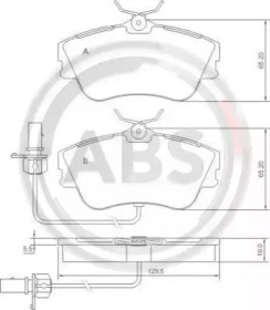 Комплект тормозных колодок A.B.S. 37274