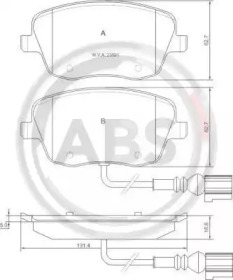 Комплект тормозных колодок A.B.S. 37338