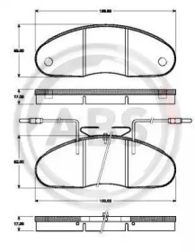 Комплект тормозных колодок A.B.S. 37385