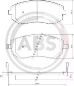 Комплект тормозных колодок A.B.S. 37446