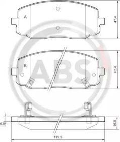 Комплект тормозных колодок A.B.S. 37474