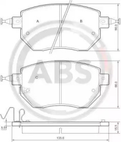 Комплект тормозных колодок A.B.S. 37504