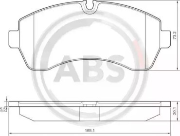 Комплект тормозных колодок A.B.S. 37552