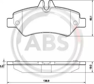 Комплект тормозных колодок A.B.S. 37555