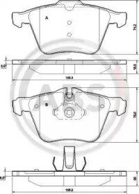 Комплект тормозных колодок A.B.S. 37557