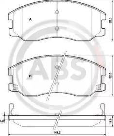 Комплект тормозных колодок A.B.S. 37582