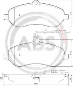 Комплект тормозных колодок A.B.S. 37589