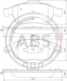 Комплект тормозных колодок A.B.S. 37598