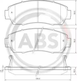 Комплект тормозных колодок A.B.S. 37627