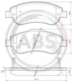 Комплект тормозных колодок A.B.S. 37650