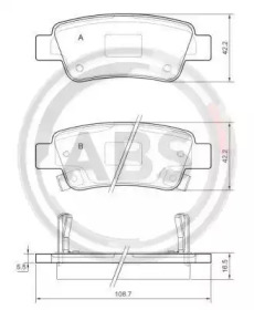 Комплект тормозных колодок A.B.S. 37651