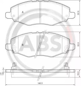 Комплект тормозных колодок A.B.S. 37672