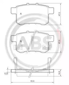 Комплект тормозных колодок A.B.S. 37756