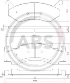 Комплект тормозных колодок A.B.S. 38086