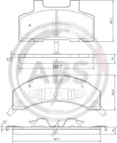 Комплект тормозных колодок A.B.S. 38215