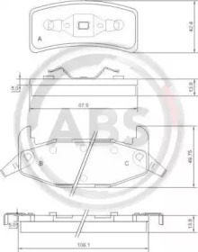 Комплект тормозных колодок A.B.S. 38377