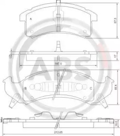 Комплект тормозных колодок A.B.S. 38505