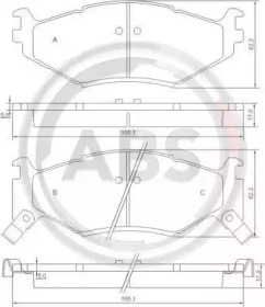 Комплект тормозных колодок A.B.S. 38522