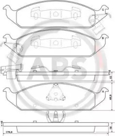 Комплект тормозных колодок A.B.S. 38650