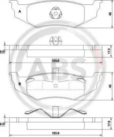 Комплект тормозных колодок A.B.S. 38782