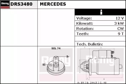 Стартер REMY DRS3480