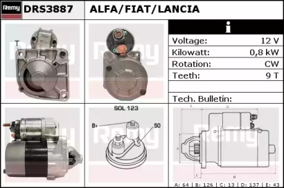 Стартер REMY DRS3887