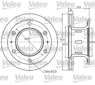 Тормозной диск VALEO 187006