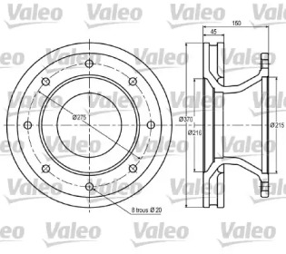 Тормозной диск VALEO 187008