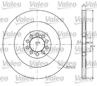 Тормозной диск VALEO 187037