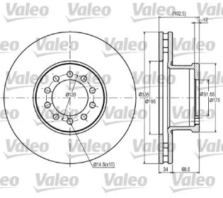 Тормозной диск VALEO 187043