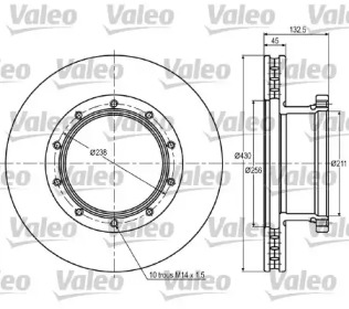 Тормозной диск VALEO 187051