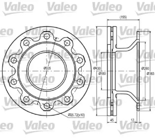 Тормозной диск VALEO 187074