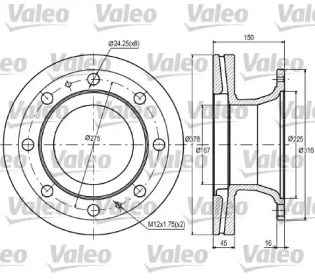 Тормозной диск VALEO 187098