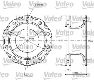 Тормозной диск VALEO 187104