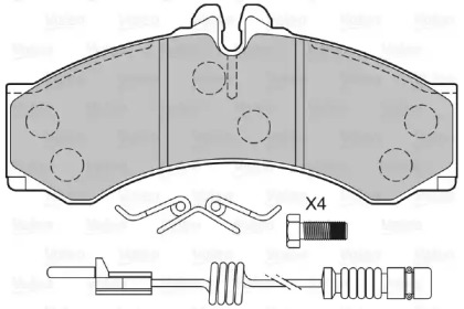 Комплект тормозных колодок VALEO 598966