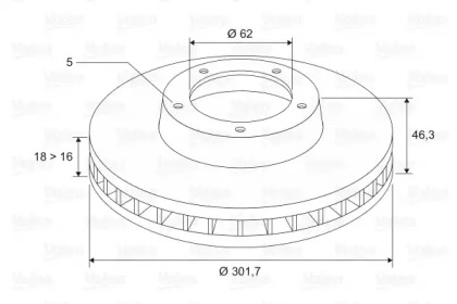 Тормозной диск VALEO 297686