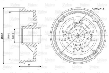 Тормозный барабан VALEO 237006