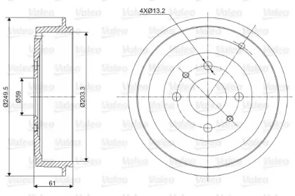 Тормозный барабан VALEO 237021