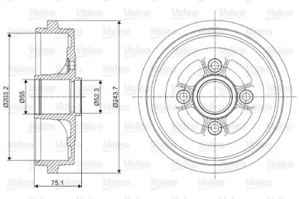 Тормозный барабан VALEO 237062