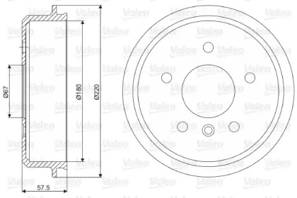 Тормозный барабан VALEO 237068