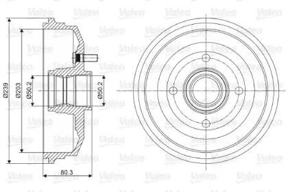 Тормозный барабан VALEO 237070