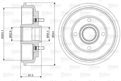 Тормозный барабан VALEO 237088