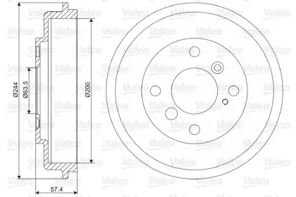 Тормозный барабан VALEO 237090